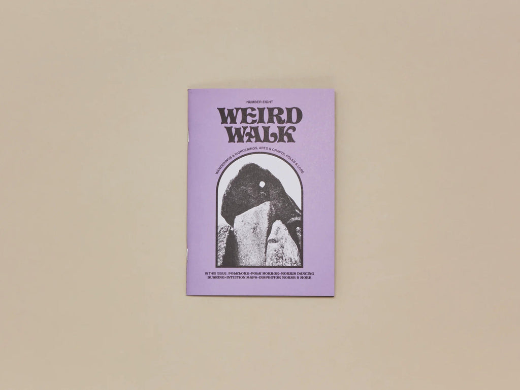Weird Walk Zine Issue 8 cover – purple with standing stone
