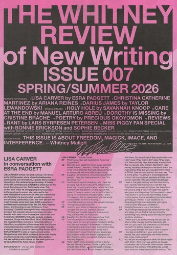 The Whitney Review of New Writing Issue 7 cover